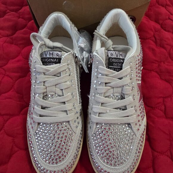 Vintage Havana BRAVO VHK Rhinestone Sneakers – Silver – Size 5 - Picture 3 of 4